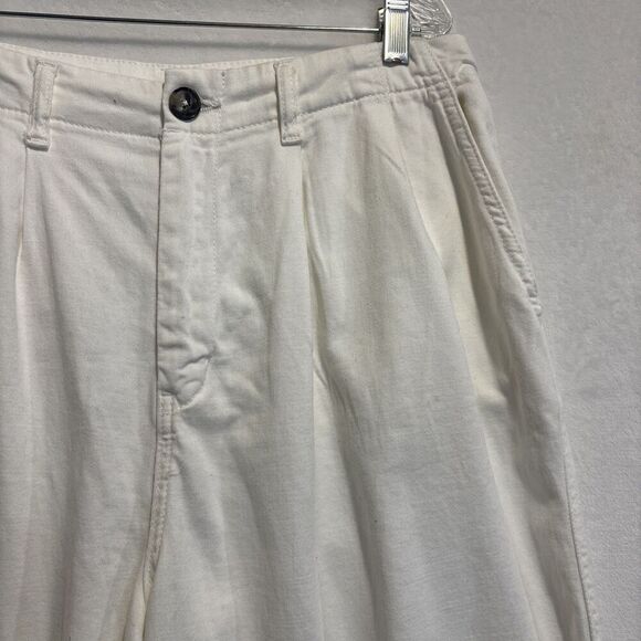 Free People Women's Abby Pleated Baggy Chino High Rise Pants Size 2 Cream Ivory - Picture 3 of 14